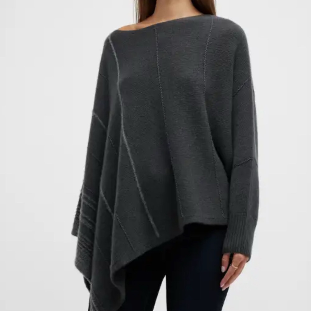 Neiman Marcus Cashmere Asymmetrical Poncho